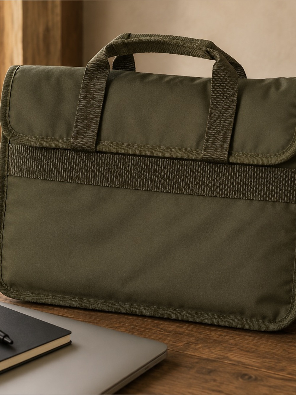 High Sierra Army Green Laptop or Messenger Bag pockets